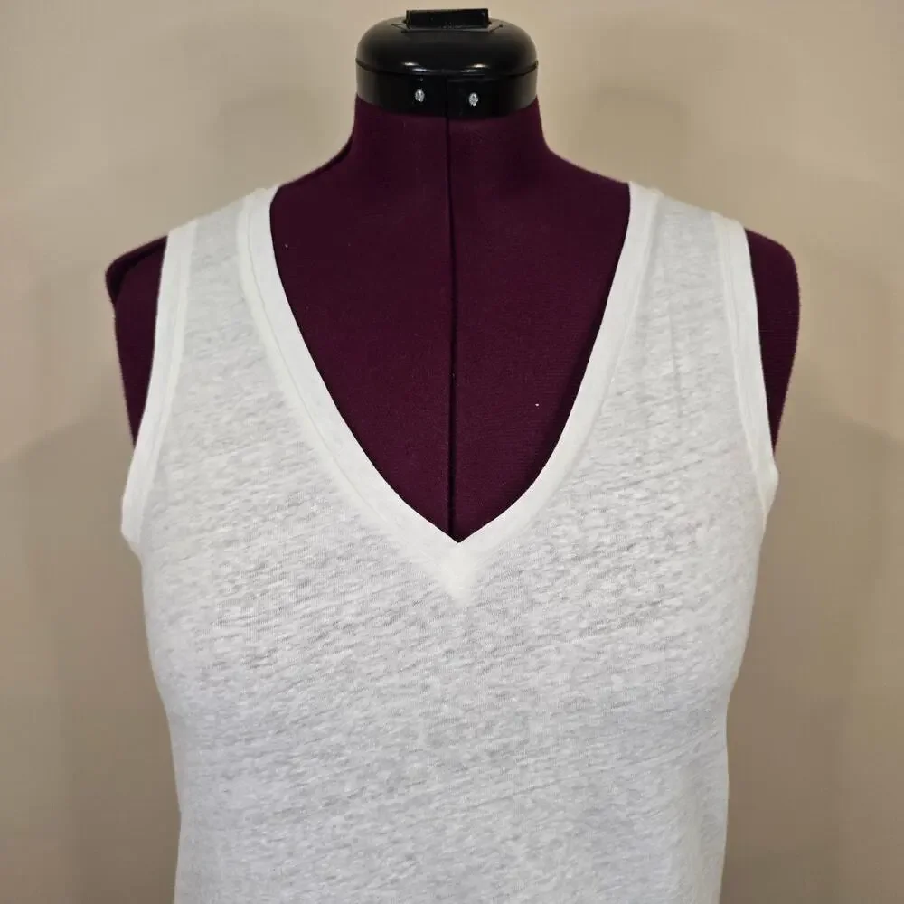 NEW NWT Women's J. Crew White Lightweight V-Neck Tank Top | Size Medium